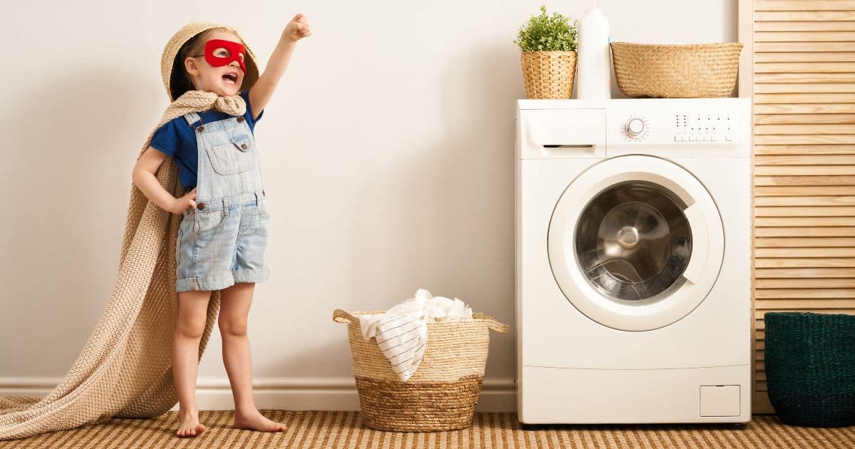 best laundry detergent for allergies — Woman with eczema on her hand choosing a laundry detergent
