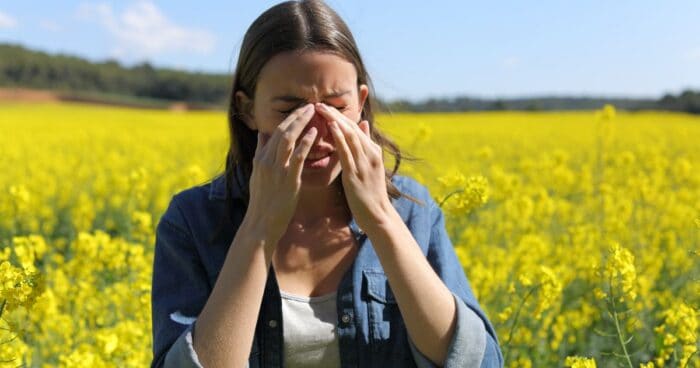 Allergic conjunctivitis is an immune reaction to allergens such as pollen or dust mites.